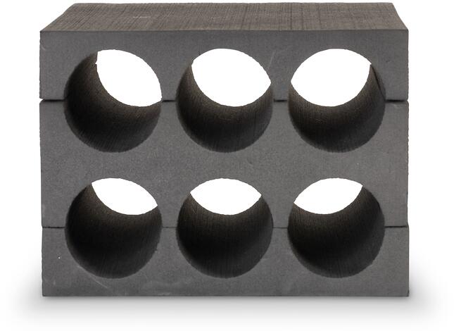 Flaskeholder for 6 flasker i EVA-materiale, svart - Camp4 bakside