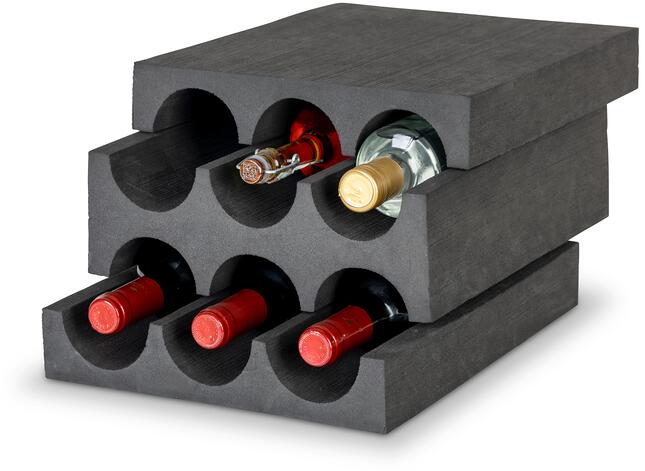 Detalj av Flaskeholder for 6 flasker i EVA-materiale, svart - Camp4