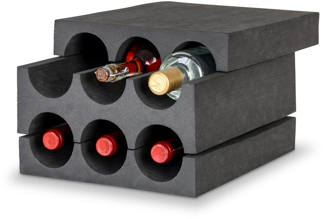 Nærbilde av materiale på Flaskeholder for 6 flasker i EVA-materiale, svart - Camp4