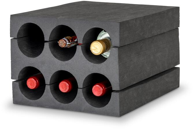 Flaskeholder for 6 flasker i EVA-materiale, svart - Camp4 i bruk