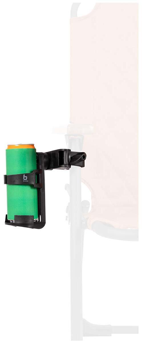 Flaskeholder for campingstol universal 360° justerbar svart Bo-Camp med flaske