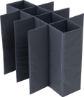 Flaskeinnsats for sammenleggbar handlekurv, 3 flasker - Meori forfra