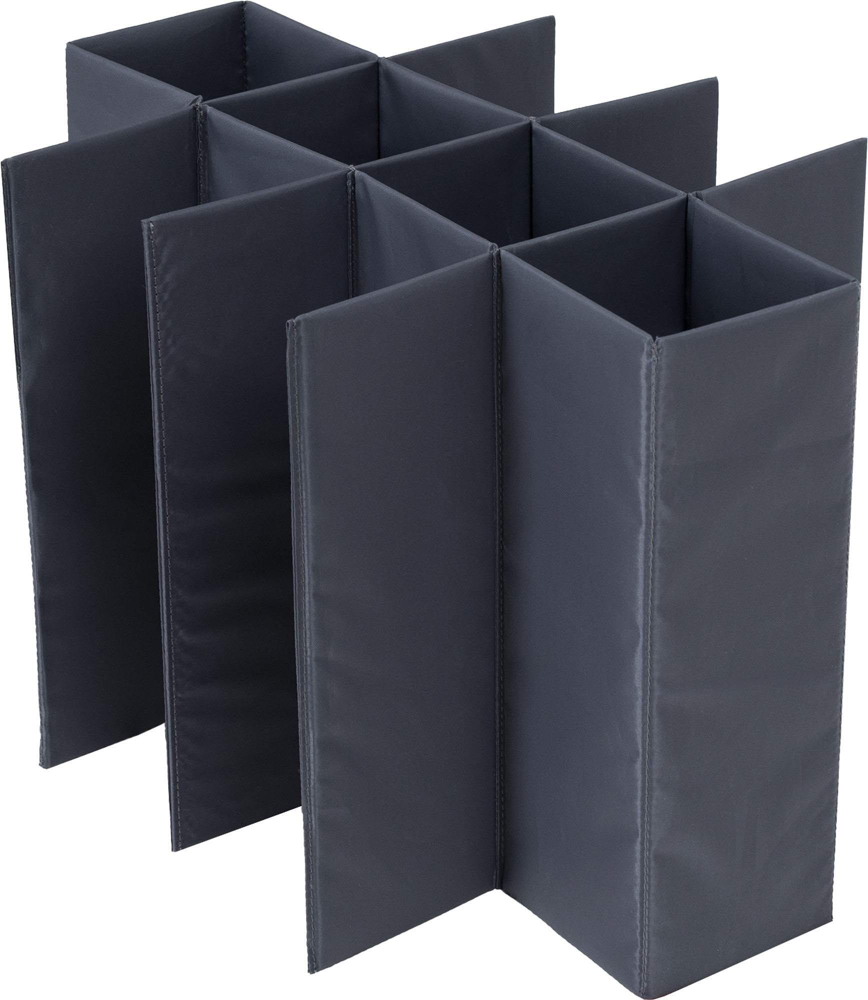 Flaskeinnsats for sammenleggbar handlekurv, 3 flasker - Meori forfra