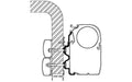 Flat Adapter Serie 6 markiseadapter Omnistor 9200/6300/6200 Thule for veggmontering