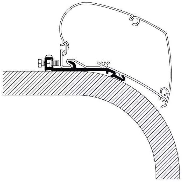Flat Adapter Serie 6 for Omnistor 9200/6300/6200 takmontering fra Thule sett forfra