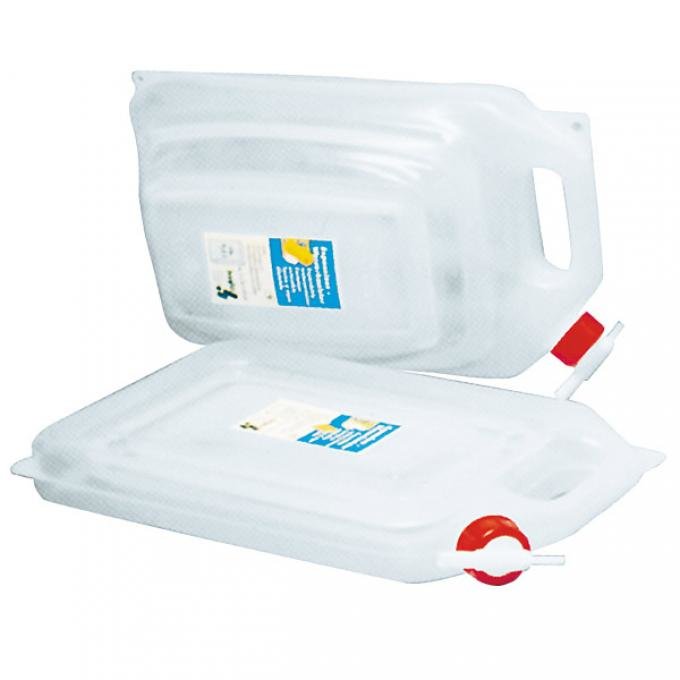 Flat vannkanne "Flunder" 9,4 l med tappekran fra Heusser