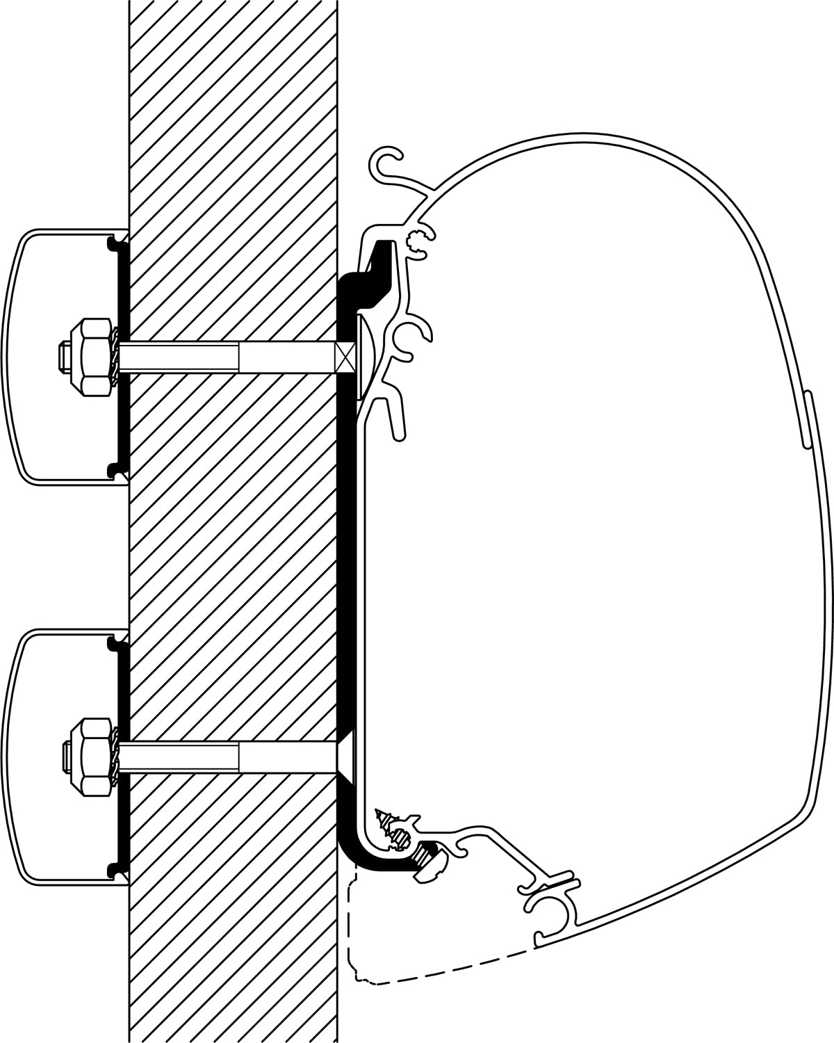 Flatadapter 40 cm for markise serie 5, 5-pk veggmontasje Thule