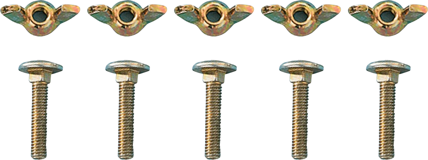 Flatrundskrue med mutter M6x20 mm for teltstenger forfra