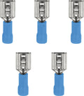 Flatstifthylser blå 6,3 mm for kabel til 2,5 mm² 5-pk - InnTec forfra