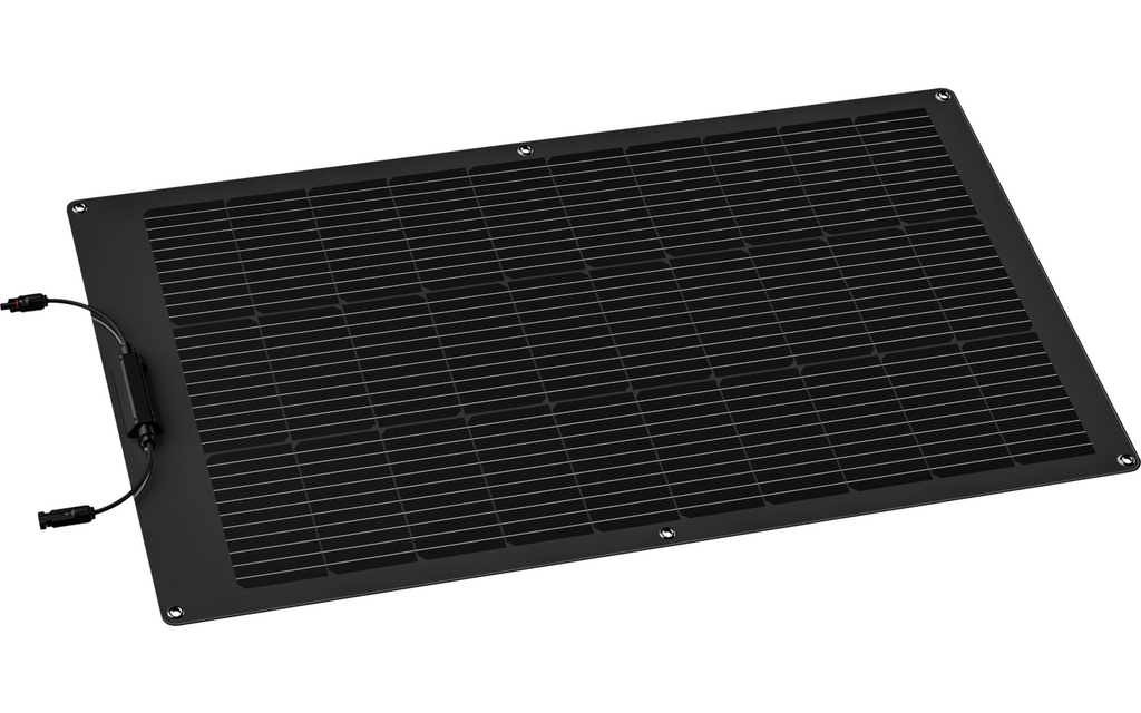 Fleksibelt solcellepanel 100W monokrystallinsk 2,3 kg EcoFlow bakside