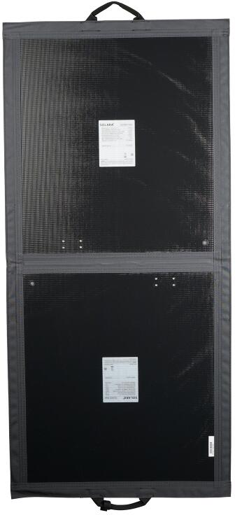 Detalj av solcellepanel Fleksibelt solcellepanel 120Wp monokrystallin 1342x628mm - Solara