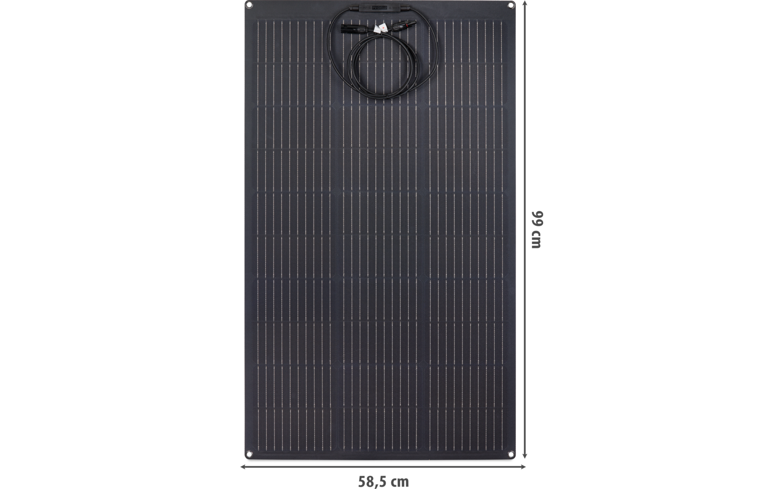 Bakside av fleksibelt solcellepanel FX100 100W