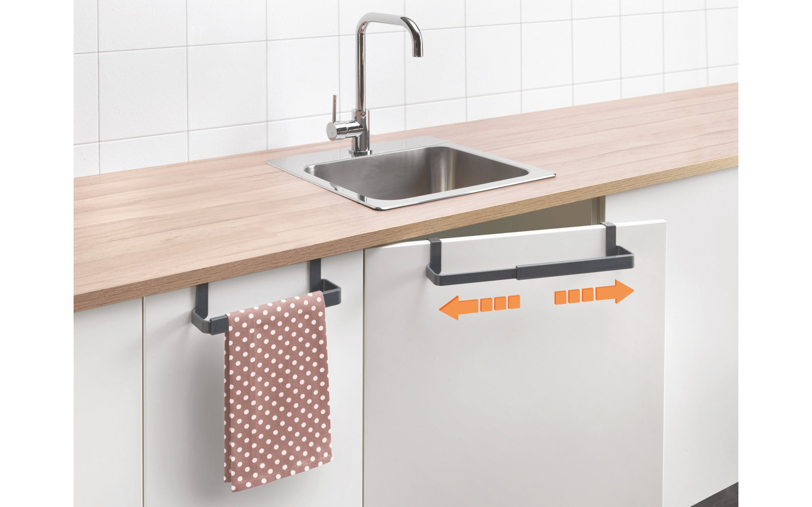 Flex-Bar håndkleholder uttrekkbar 24-40 cm svart side