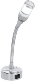 Flexi 2 leselampe med nattlys 12V/1W krom forfra