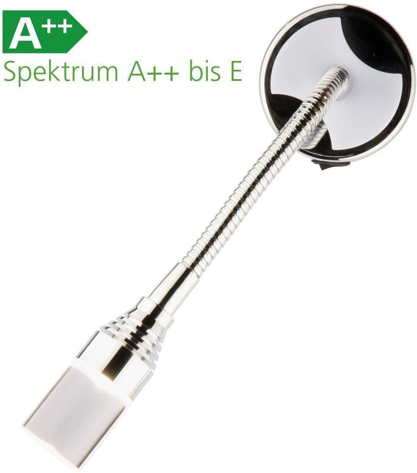 Flexi 2 leselampe med nattlys 12V/1W krom detalj
