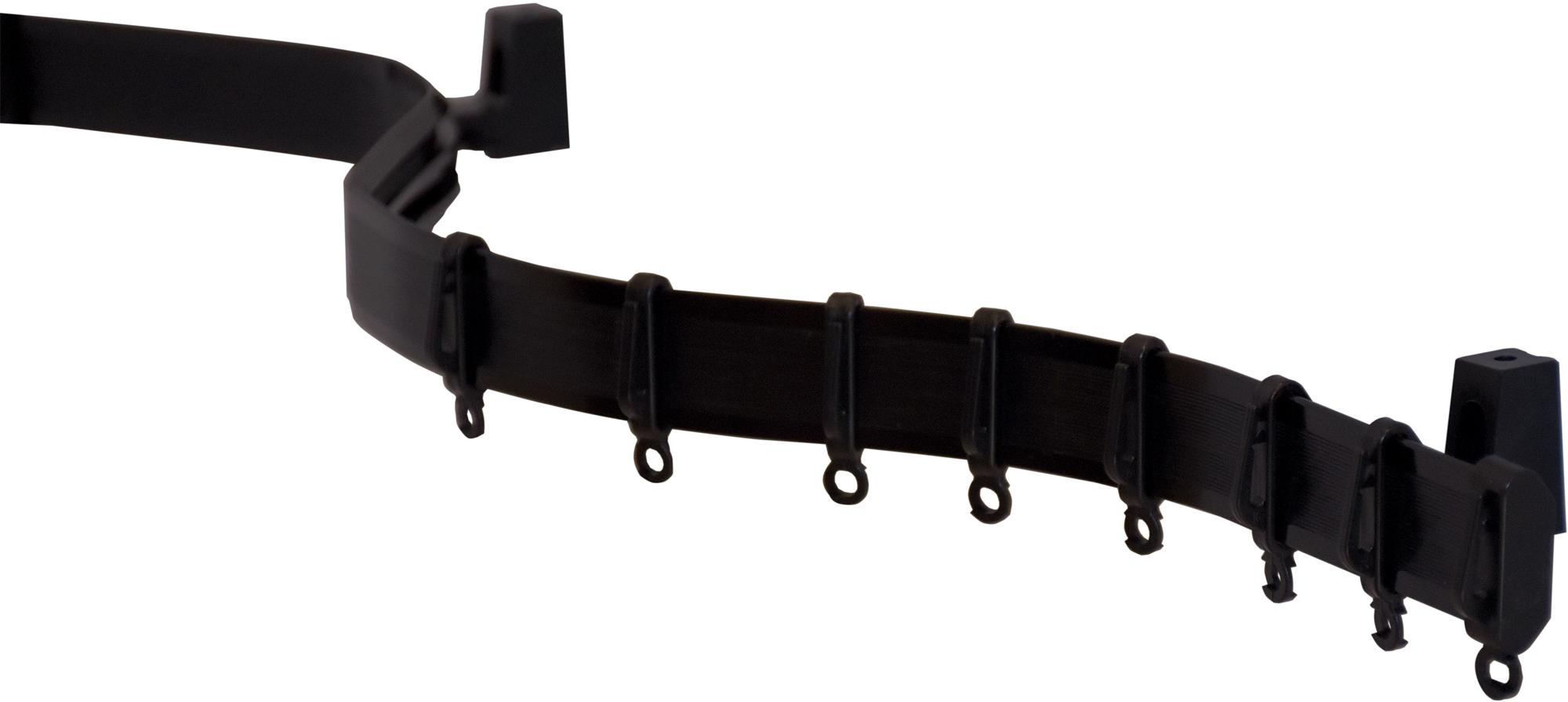 Flexline gardinskinner fleksibel 350 cm med glidere svart forfra