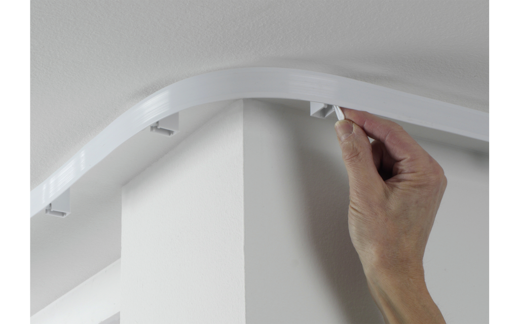 Flexline gardinskinner fleksibel 350 cm med glidere svart detalj av glidere