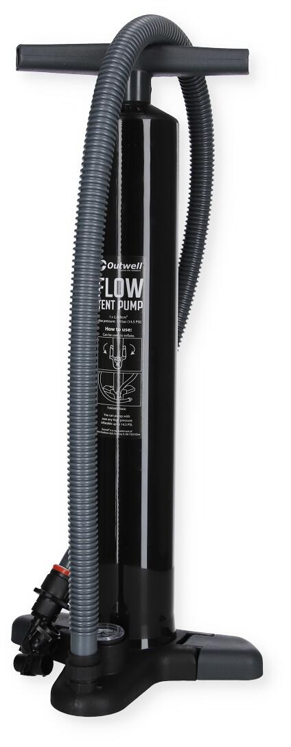 Flow teltpumpe med manometer for presis trykkmåling forfra