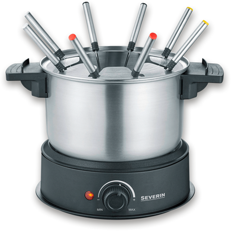 Fonduesett FO 2470 1500 W med ståltopf sølv forfra
