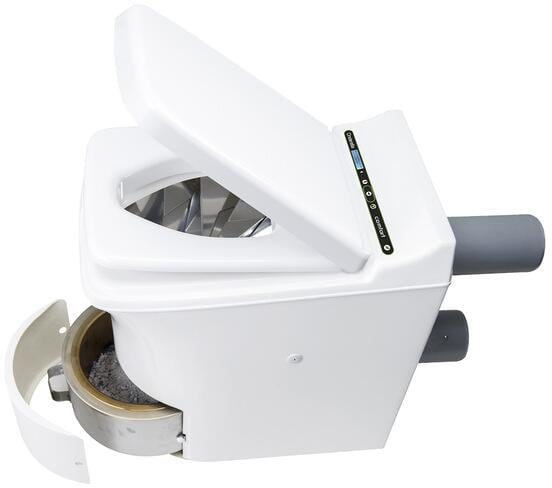 Forbrenningstoalett Comfort 220V inkl. 100 toalettposer hvit nærbilde