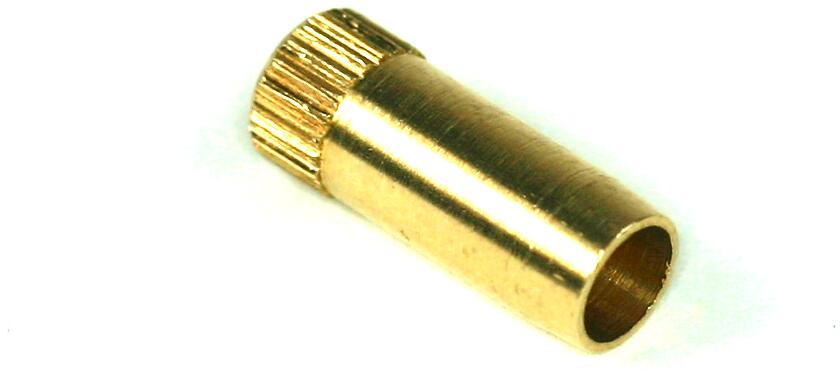 Forsterkningshylse 10 x 1 mm for kobberrør, messing forfra