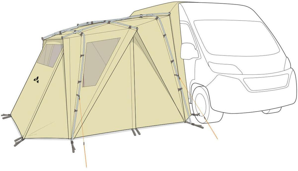 Nærbilde av vindu med myggnett på Fortelt Drive Pavillon 300x270 cm for kassevogn H1-H3 - VAUDE