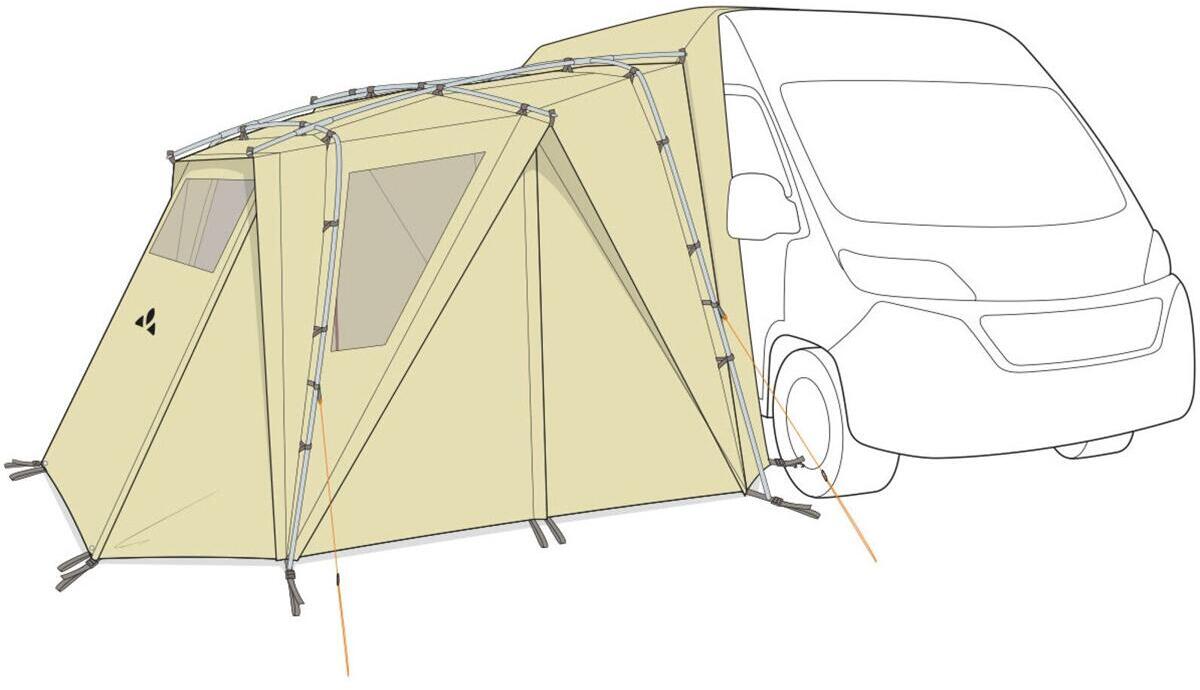Nærbilde av vindu med myggnett på Fortelt Drive Pavillon 300x270 cm for kassevogn H1-H3 - VAUDE