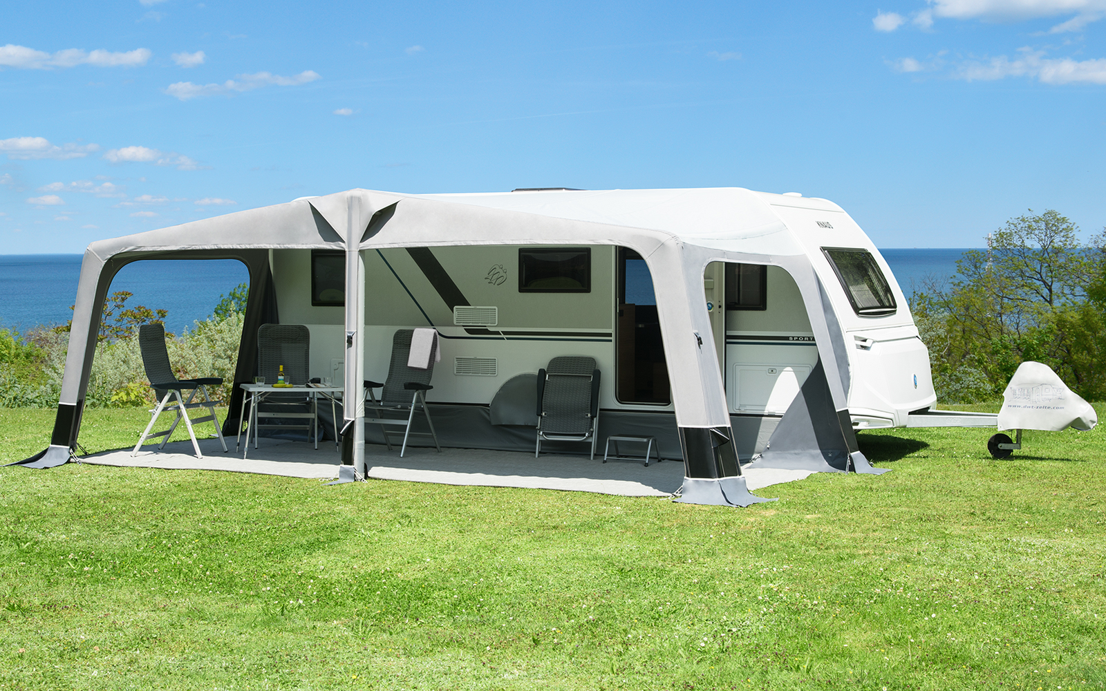 Fortelt DWT Scala Air 540x250 cm luftkanal polyester montert på campingvogn