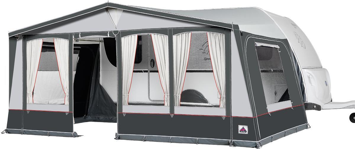 Fortelt Milano for campingvogn med EasyGrip stålramme sett forfra