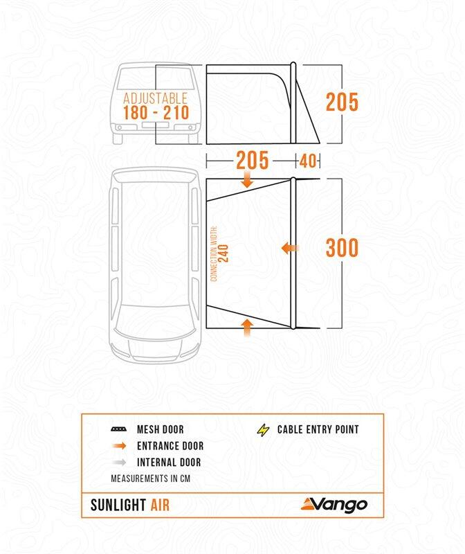 Fortelt Sunlight Air Low oppblåsbart 260x300 cm bakside