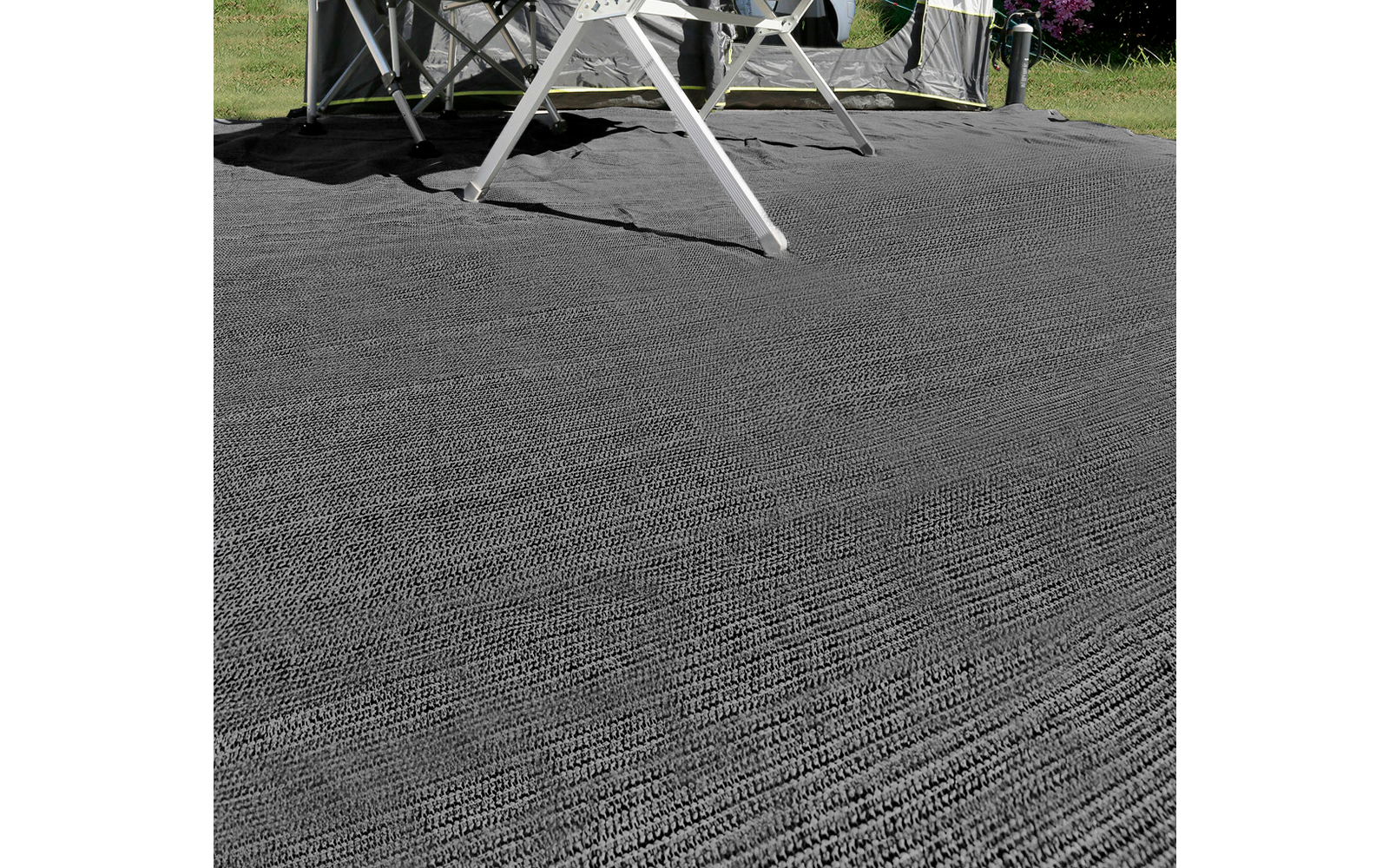 Forteltteppe Paragon 250x300 cm grå montert under markise