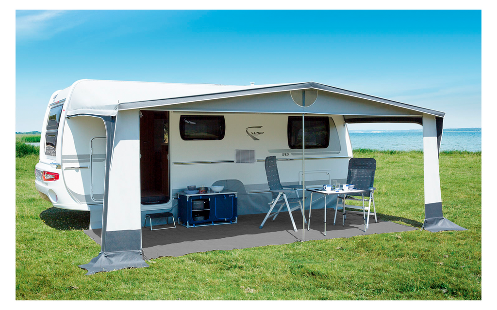 Forteltteppe Soft 550 g/m² 200 x 300 cm grå nærbilde av struktur