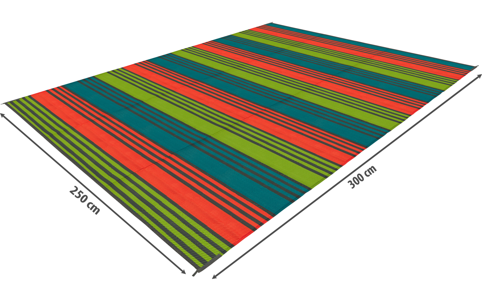 Bakside av Forteltteppe Stripes 300x250 cm resirkulert polypropylen