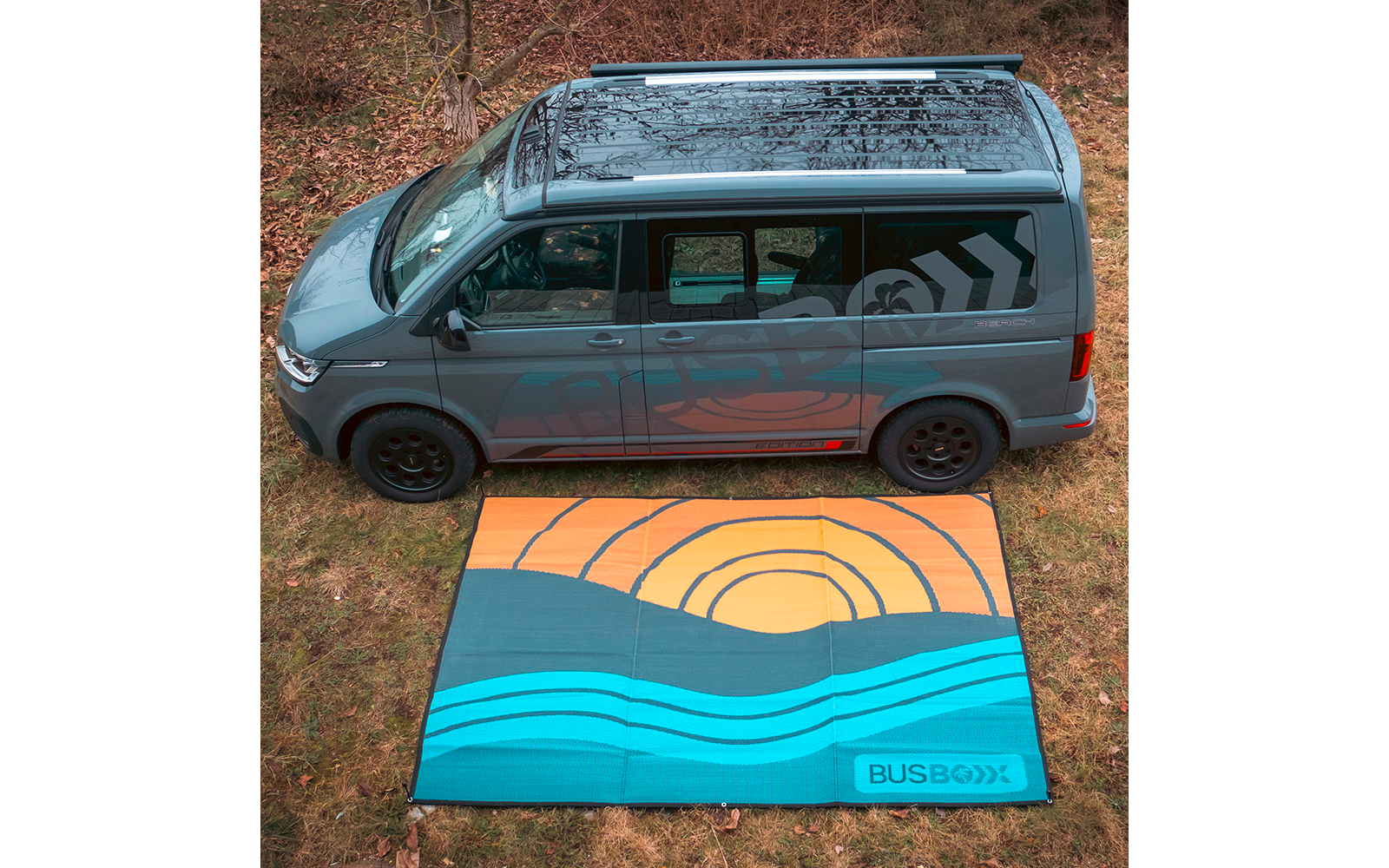 Forteltteppe Sunset 150x100 cm polypropylen bakside