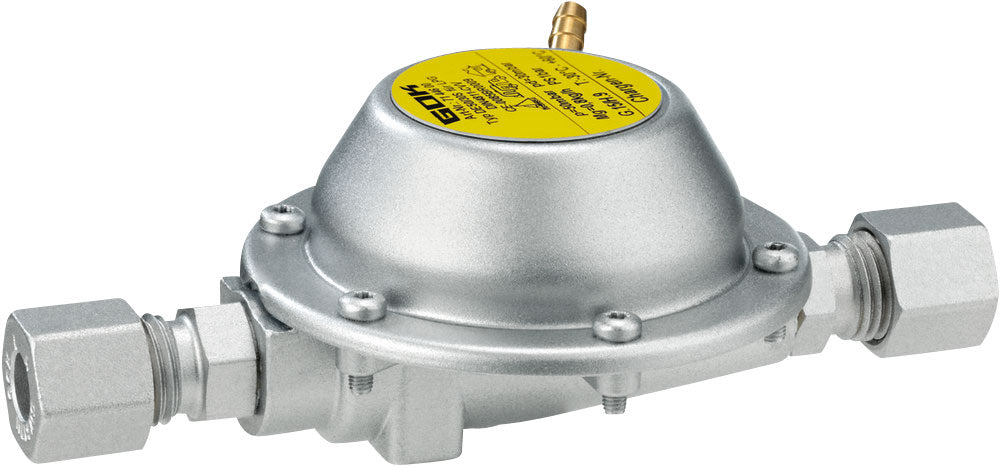 Fortrykksregulator 50/30 mbar 0,8 kg/h for bobil og båt - GOK forfra