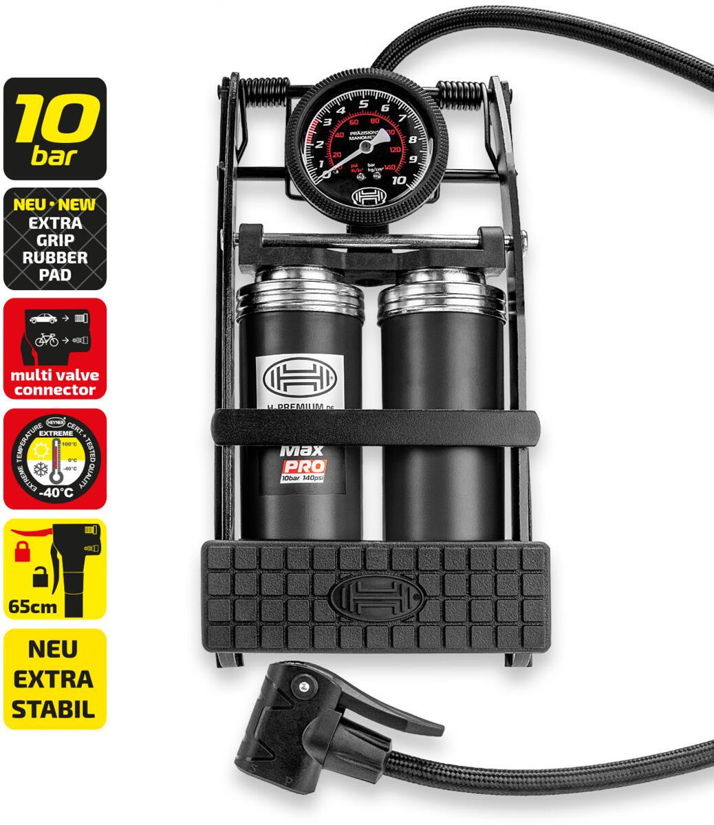 Fotpumpe BlackEdition 2-sylinder 10 bar i bruk