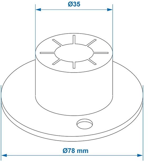 Føtter for bordben og trinn Ø35/Ø78 mm 4-pack Pro Plus pakket