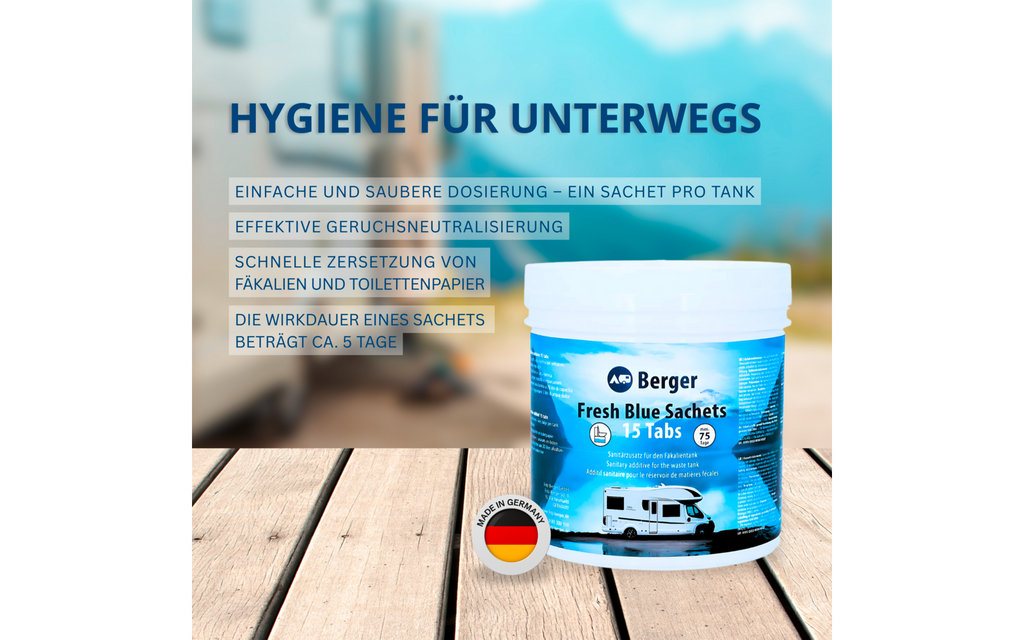 Detalj av Fresh Blue sanitærposer for avfallstank 15 stk