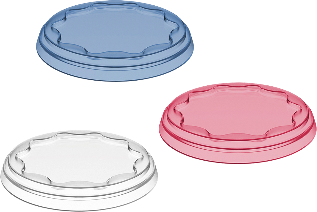 Friskhetslokkesett 3-pk fleksibelt gjenbrukbart transparent forfra