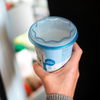 Montert Friskhetslokkesett 3-pk fleksibelt gjenbrukbart transparent på yoghurtbeger