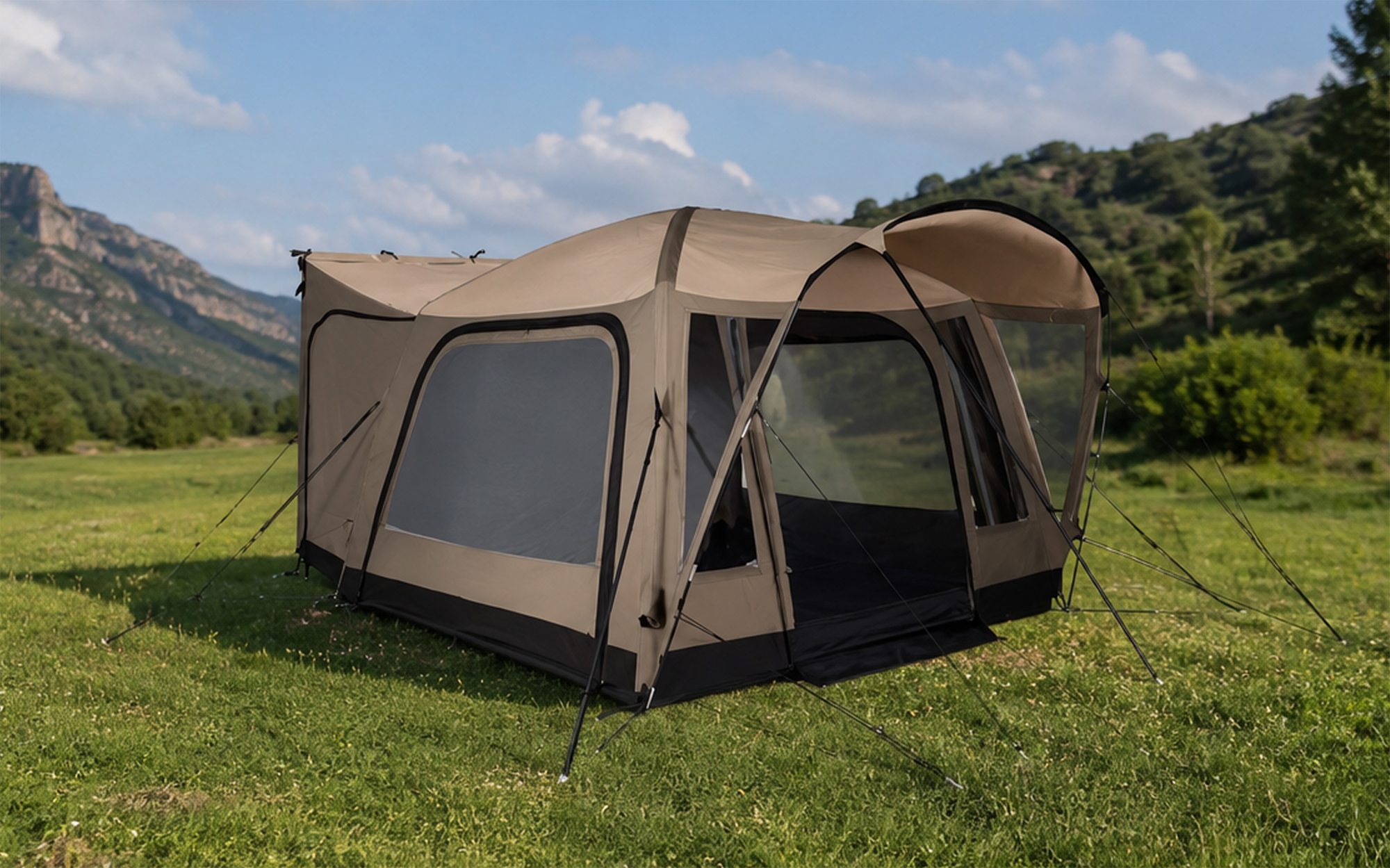 Frittstående oppblåsbart fortelt TC Low 300x300 cm - Kampa forfra