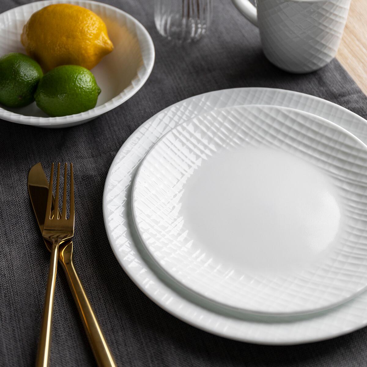 Detalj av Frokostbolle Linen Weave Vitrelle Ø18,4 cm