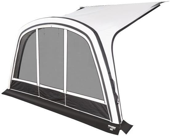 Frontvegg med myggnett for Kari solseil i grå farge fra Westfield Outdoors, forfra