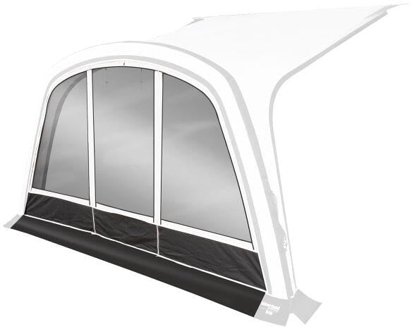 Frontvegg med vindu for Kari solseil grå forfra