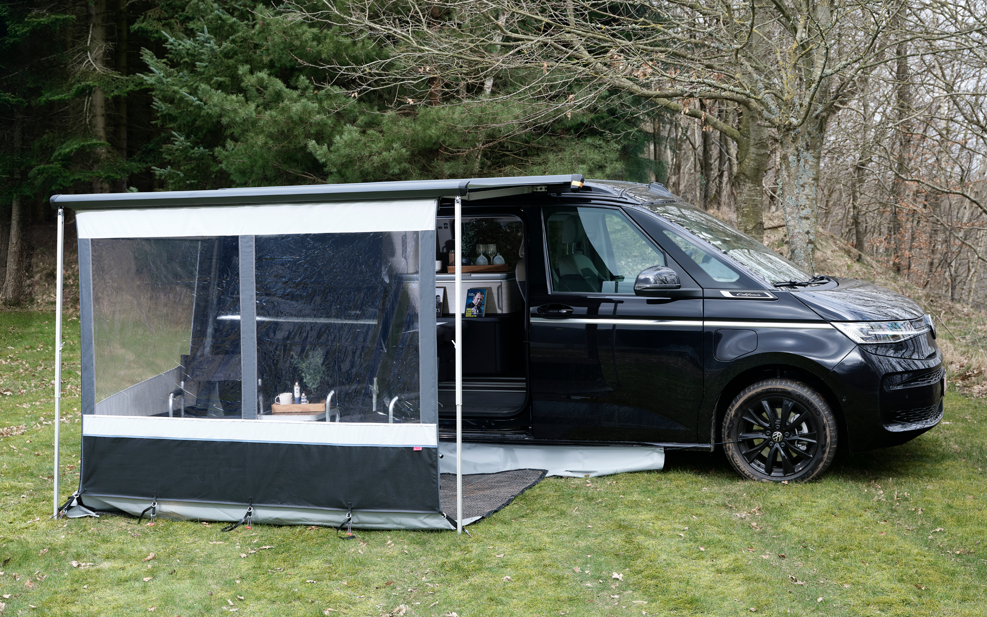 Frontvegg Van Front for markise 180–190 cm polyester Isabella montert på campingplass