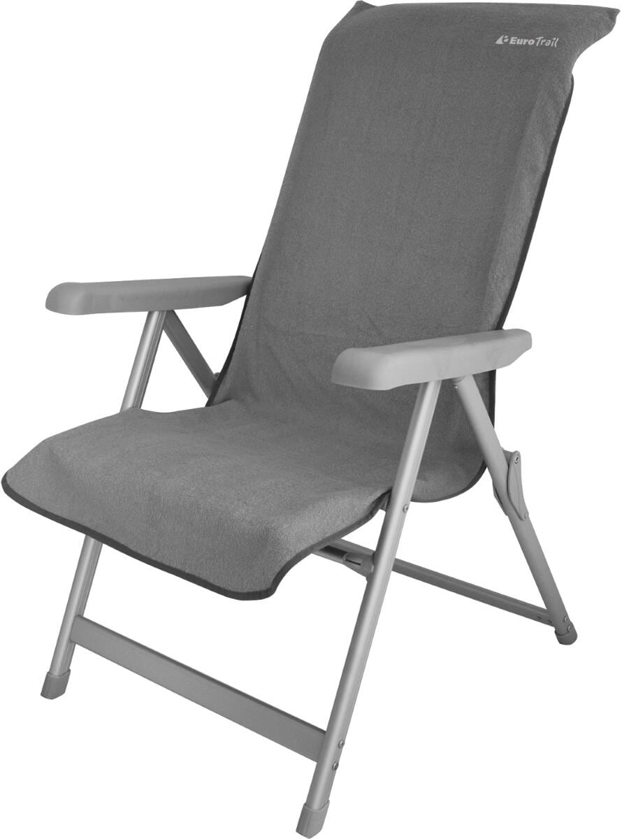 Frotté stolovertrekk for campingstoler 135x60 cm grå - Eurotrail fra forfra