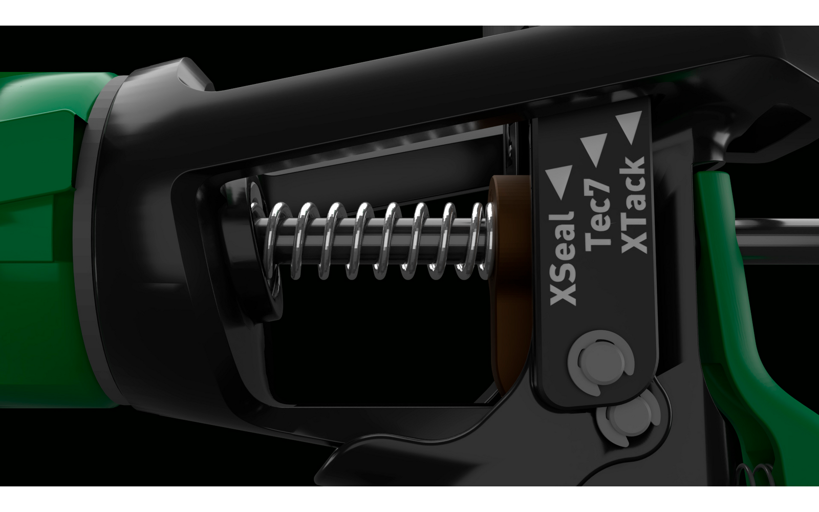Detalj av Fugepistol Multigun for 310 ml patroner grønn