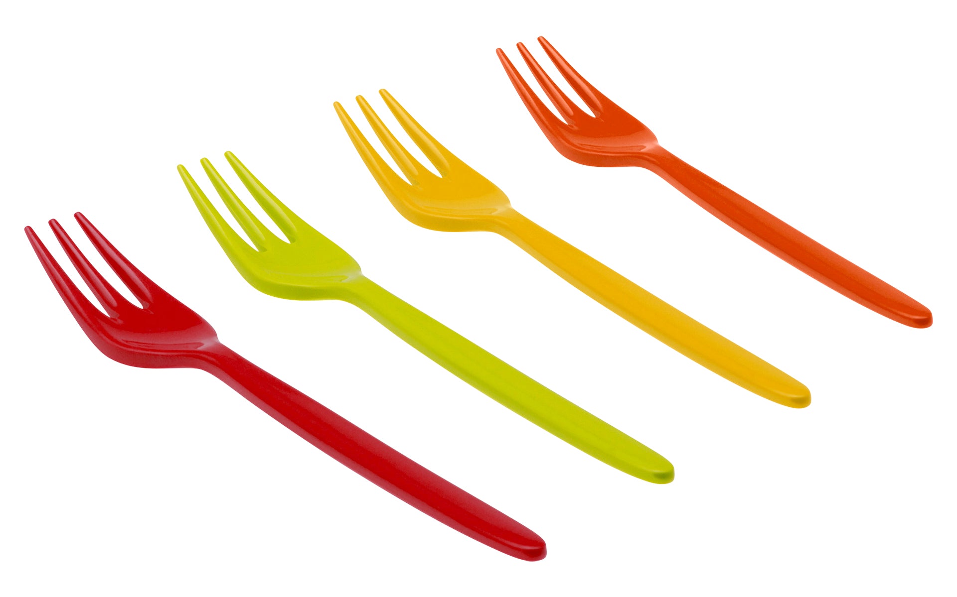 Gaffelsett Rainbow 4-delt melamin 14 cm Gimex forfra