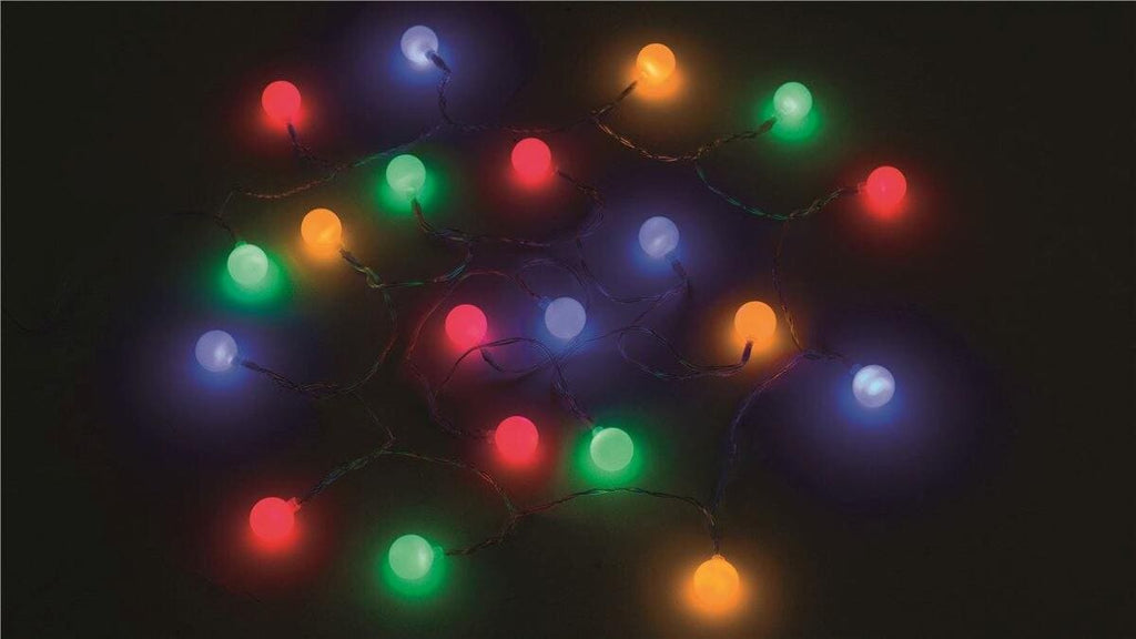Gamma lyslenke 20 LED fargerik lyspæreform bakside