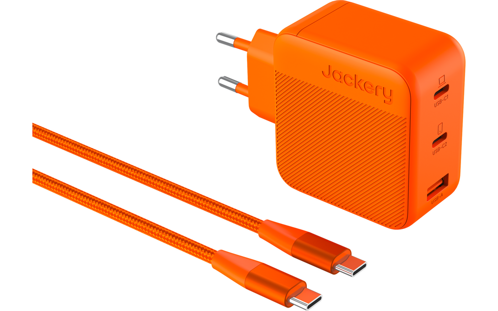 GaN hurtiglader 3-port 100 W USB-C Power Delivery - Jackery bakside